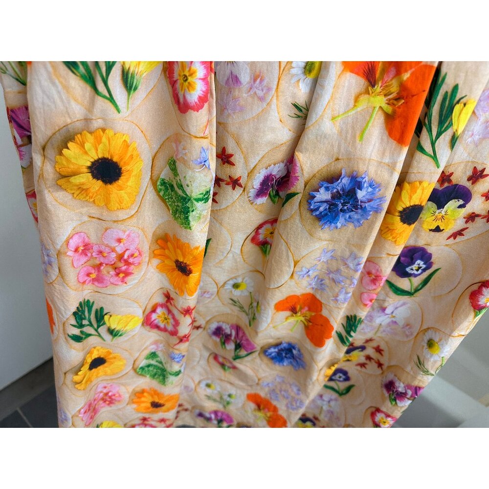 Rachel Antonoff Vinita Pleated Midi Skirt Loria's Cookies Floral Beige Dots 6 - Picture 6 of 10
